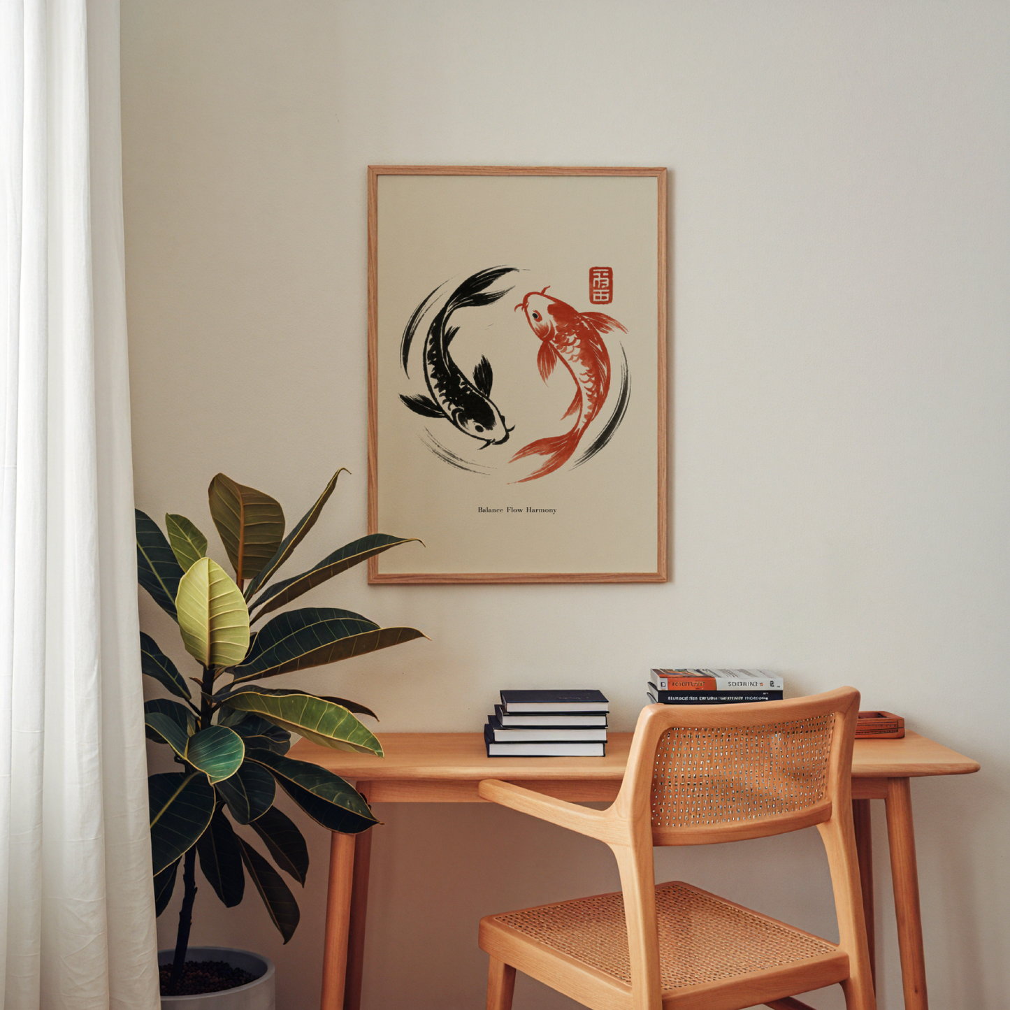 Yin Yang Koi Wall Art - Printable Digital Download