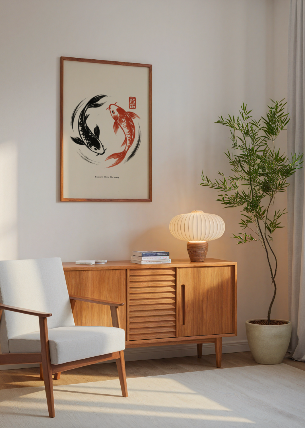 Koi Yin Yang Wall art