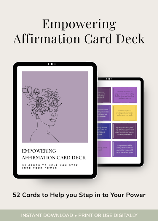 Empowering Affirmation Card Deck (52 Printable Self-Confidence Cards PDF)