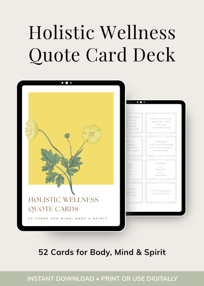 Printable Quote Card Deck for Mind–Body–Soul (52 Mindfulness Cards PDF)