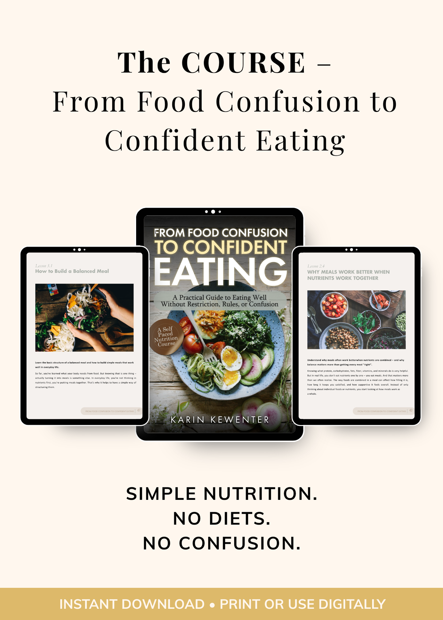 Nutrition Course for Beginners – Balanced Eating & Food Freedom | Instant Download