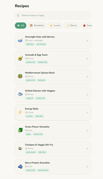 Nutrition Tracker App - Just track the good stuff